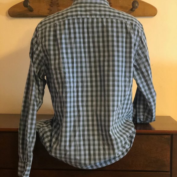J.Crew Woven Green & Blue Checkered Tailored Fit S - Picture 2 of 3
